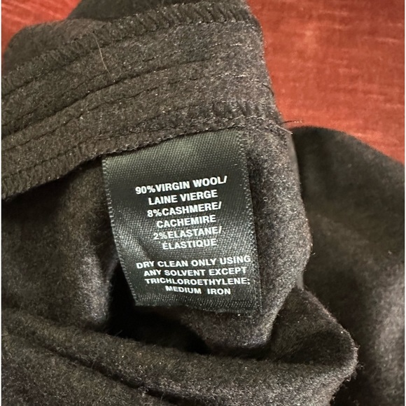 Lafayette 148 cashmere & wool trousers dark brown flat front straight leg 4 - Picture 6 of 8